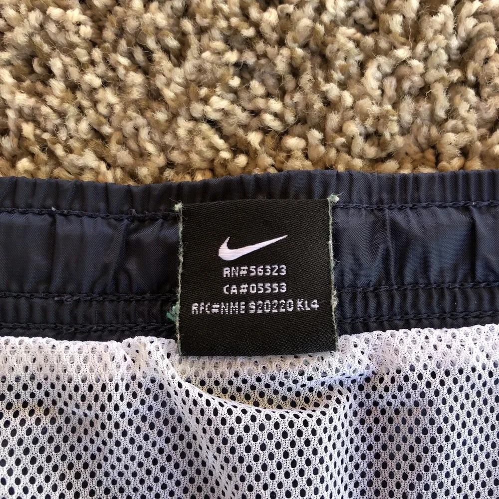 Vintage 90s Nike Swim Trunks Mens Size XL Blue Back Spell Out Mesh Lined Red Tag